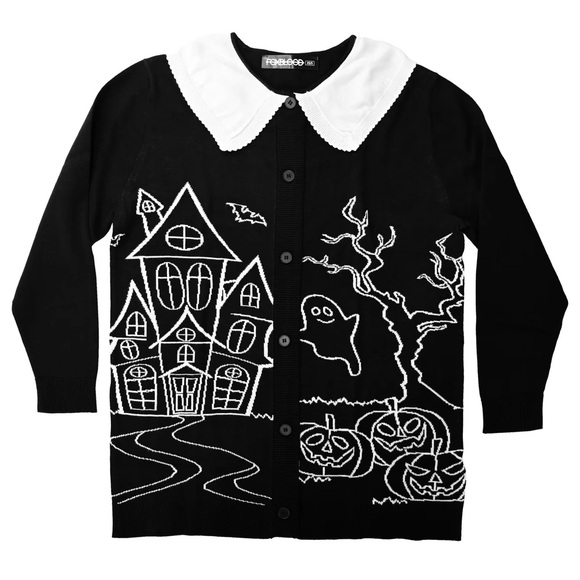 Foxblood Sweaters - Haunted House Collared Cardigan